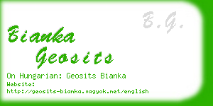 bianka geosits business card
